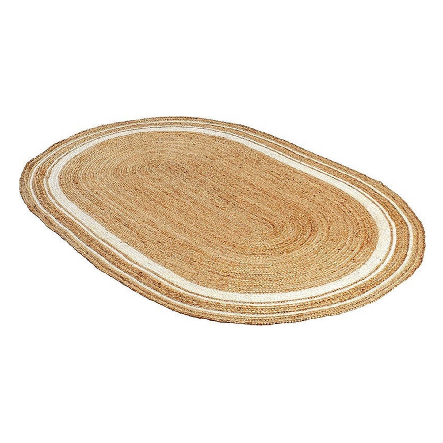 PATEL FABRICS: Natural Oval Shape Jute Runner Rug for Living Room 2X3 Feet