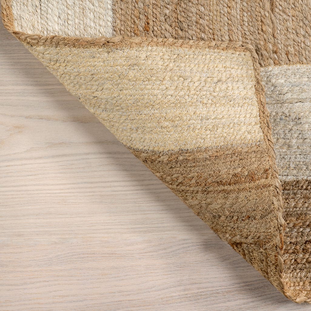 Florentina Geometric 4' x 6' Jute Area Rug for Dining Room Rug Neutral Rug Living Room Rug Kitchen, Natural/Ivory