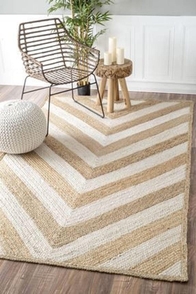 Natural Jute Rug Bohemian Yoga Rug Home Decor Area Rug Bedroom Rug Hand Braided Jute Rug Natural Area Rug