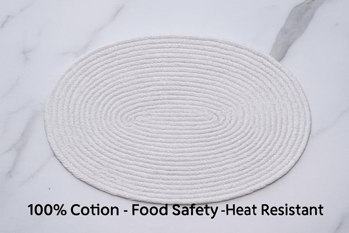 Table Mats Set of 6 with Table Runner - Non Slip, Heat Resistant, Jute Cotton Blend for Dining Room Decor